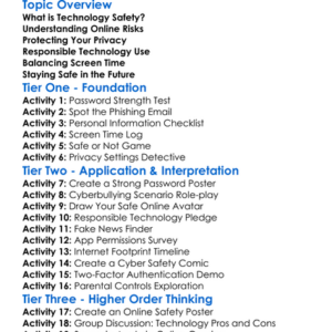 Safe Use Of Technology Worksheet Activity Booklet