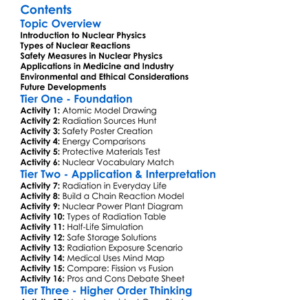 Safety And Applications Of Nuclear Physics Worksheet Activity Booklet