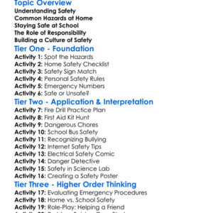 Safety At Home And School Worksheet Activity Booklet