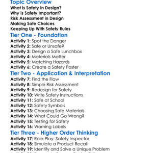 Safety In Design Worksheet Activity Booklet