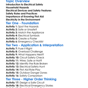 Safety In Electricity Worksheet Activity Booklet