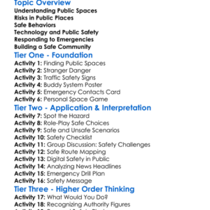 Safety In Public Spaces Worksheet Activity Booklet