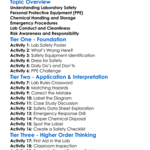 Safety In The Chemistry Laboratory Worksheet Activity Booklet
