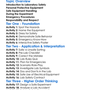Safety In The Physics Laboratory Worksheet Activity Booklet