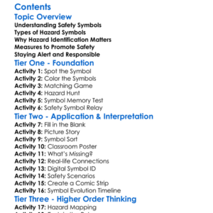 Safety Symbols And Hazard Identification Worksheet Activity Booklet