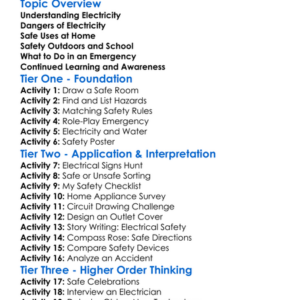 Safety With Electricity Worksheet Activity Booklet