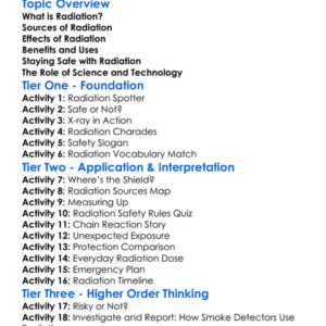 Safety With Radiation Worksheet Activity Booklet