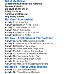 Safety With Radioactive Materials Worksheet Activity Booklet