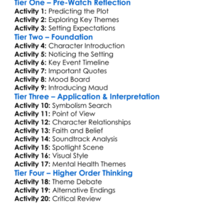 Saint Maud 2020 Worksheet Activity Booklet