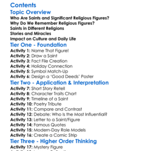 Saints And Significant Religious Figures Worksheet Activity Booklet