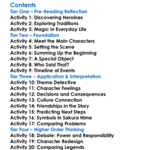 Sakura Hime The Legend Of Princess Sakura Worksheet Activity Booklet