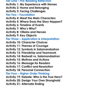 Salamandastron Worksheet Activity Booklet