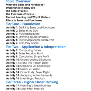 Sales And Purchases Worksheet Activity Booklet