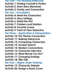 Salinger Jd Selected Stories Worksheet Activity Booklet