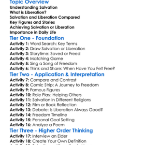 Salvation And Liberation Worksheet Activity Booklet
