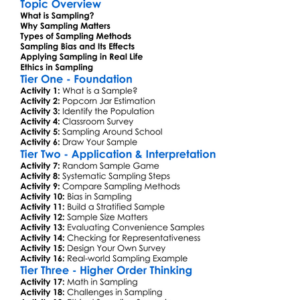 Sampling In Research Worksheet Activity Booklet