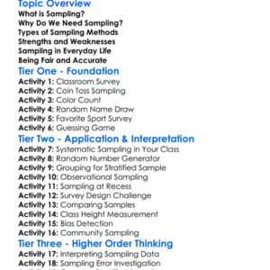 Sampling Methods Worksheet Activity Booklet