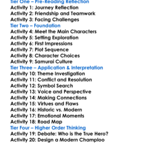 Samurai Champloo Worksheet Activity Booklet