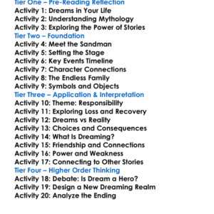 Sandman Neil Gaiman Worksheet Activity Booklet