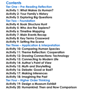 Sapiens A Brief History Of Humankind Yuval Noah Harari Worksheet Activity Booklet