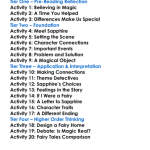 Sapphire The Blue Fairy Worksheet Activity Booklet