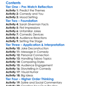 Sarah Silverman A Speck Of Dust 2017 Worksheet Activity Booklet