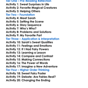 Sarah The Sweet Fairy Worksheet Activity Booklet