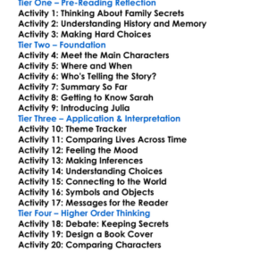 Sarahs Key Tatiana De Rosnay Worksheet Activity Booklet