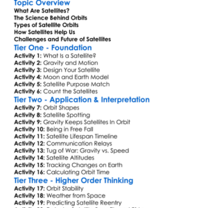 Satellite Motion Worksheet Activity Booklet