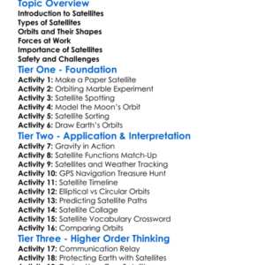 Satellites And Their Orbits Worksheet Activity Booklet
