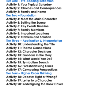 Saturday Ian Mcewan Worksheet Activity Booklet