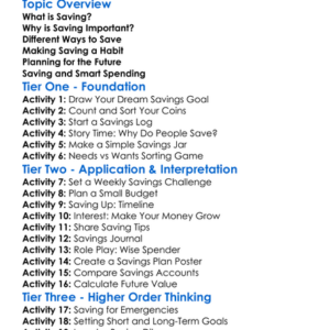 Saving For The Future Worksheet Activity Booklet