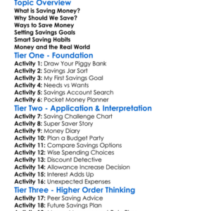 Saving Money Worksheet Activity Booklet