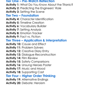 Saving The Titanic 2012 Worksheet Activity Booklet