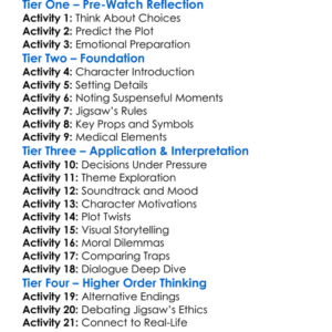 Saw Iii 2006 Worksheet Activity Booklet