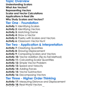 Scalars And Vectors Worksheet Activity Booklet