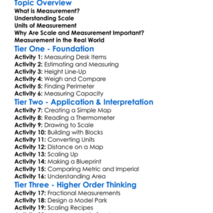 Scale And Measurement Worksheet Activity Booklet