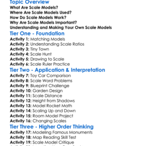 Scale Models Worksheet Activity Booklet