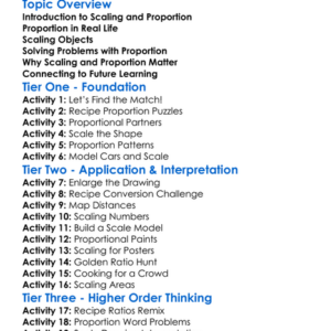 Scaling And Proportion Worksheet Activity Booklet