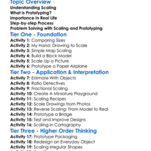 Scaling And Prototyping Worksheet Activity Booklet