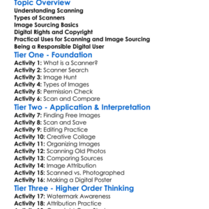 Scanning And Image Sourcing Worksheet Activity Booklet