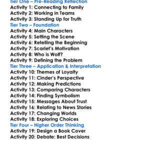 Scarlet Marissa Meyer Worksheet Activity Booklet