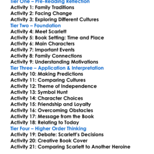 Scarlett Alexandra Ripley Worksheet Activity Booklet