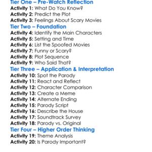 Scary Movie 2 2001 Worksheet Activity Booklet