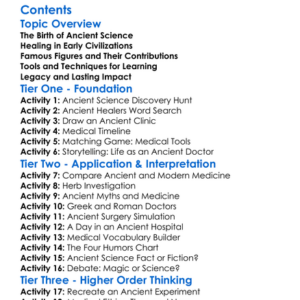 Science And Medicine In The Ancient World Worksheet Activity Booklet