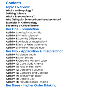 Science And Pseudoscience In Anthropology Worksheet Activity Booklet