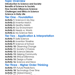 Science And Society Worksheet Activity Booklet