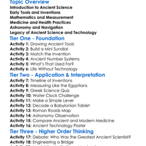 Science And Technology In Antiquity Worksheet Activity Booklet