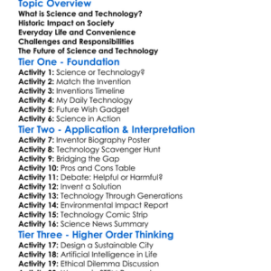 Science And Technology In Society Worksheet Activity Booklet