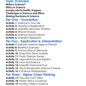 Science Ethics And Society Worksheet Activity Booklet